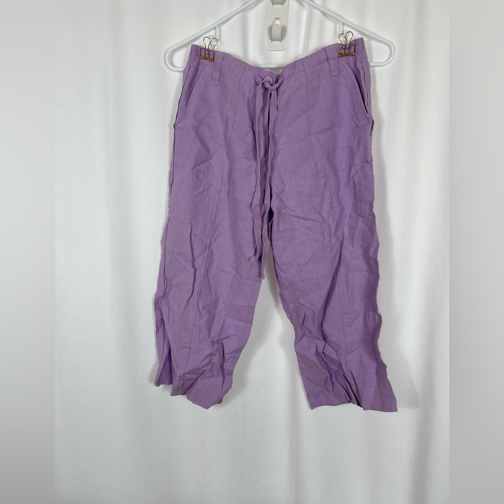 Talbots Linen capris pants pockets 4P